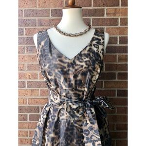 NWOT Lafayette 148 Blurred Leopard Cocktail Dress